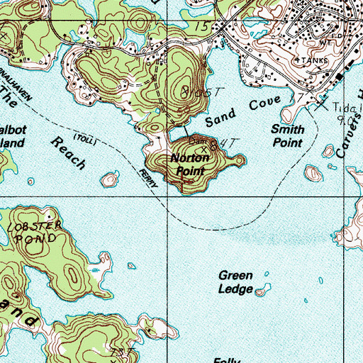 Topographic Map of Norton Point, ME
