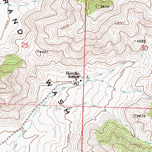 Topographic Map of Henifin Ranch, AZ