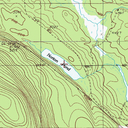 Topographic Map of Norton Pond, ME