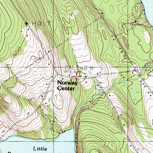 Topographic Map of Norway Center, ME