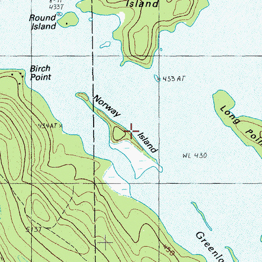 Topographic Map of Norway Island, ME