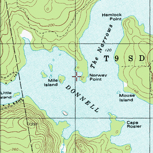 Topographic Map of Norway Point, ME