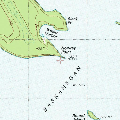 Topographic Map of Norway Point, ME