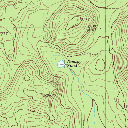 Topographic Map of Norway Pond, ME