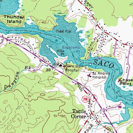 Topographic Map of Notre Dame Hospital, ME