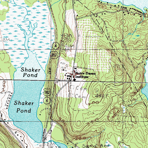 Topographic Map of Notre Dame Institute, ME