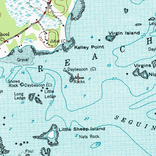 Topographic Map of Nova Rocks, ME