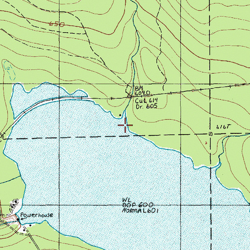 Topographic Map of Nowland Brook, ME