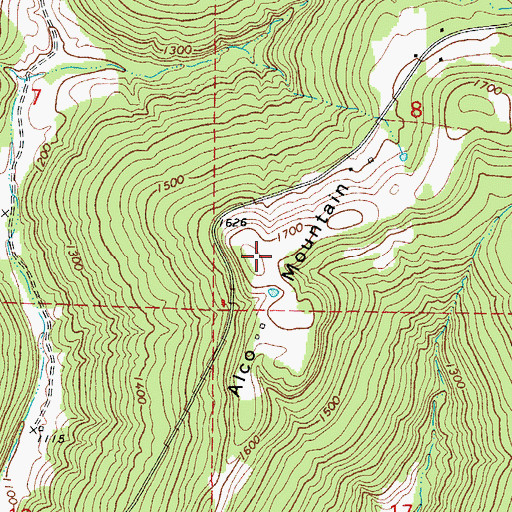 Topographic Map of Alco Mountain, AR
