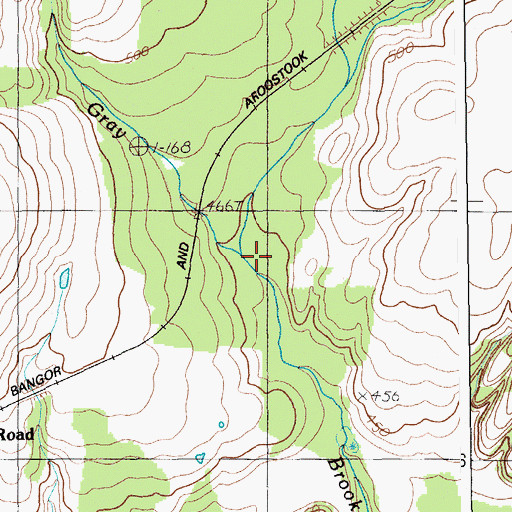 Topographic Map of Noyes Brook, ME