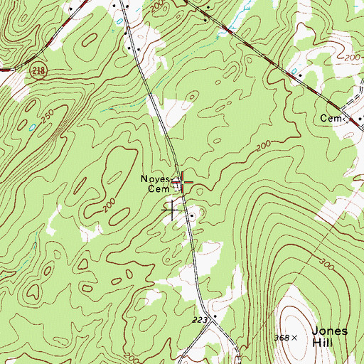Topographic Map of Noyes Cemetery, ME