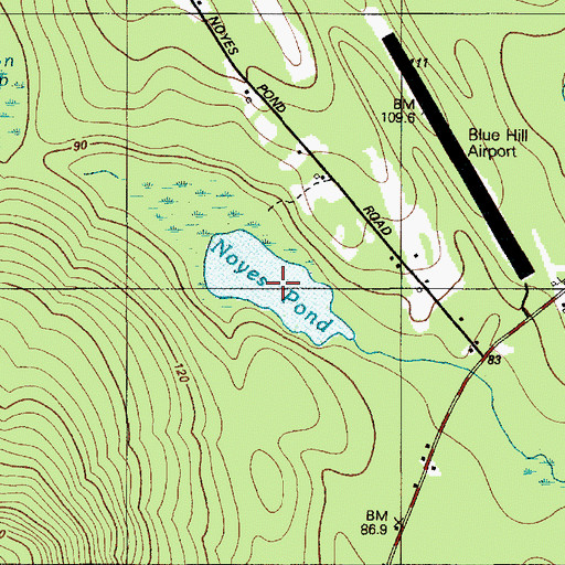 Topographic Map of Noyes Pond, ME