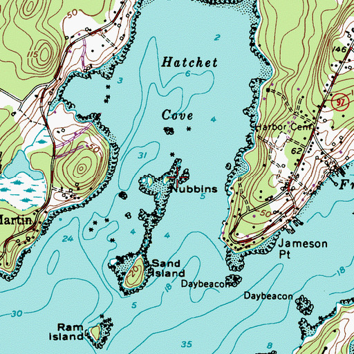 Topographic Map of Nubbins, ME