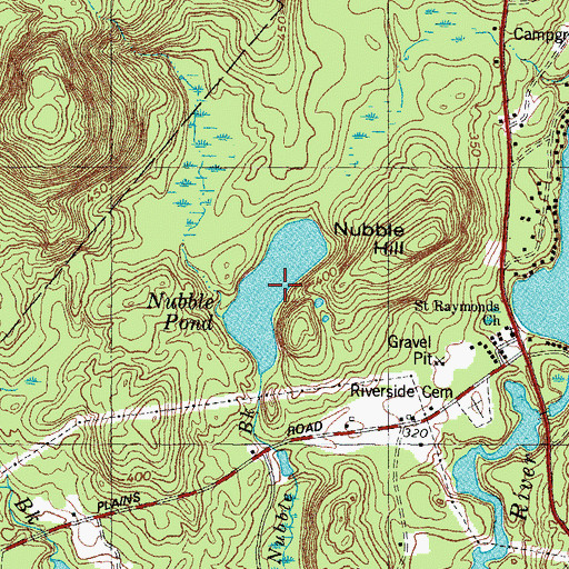 Topographic Map of Nubble Pond, ME