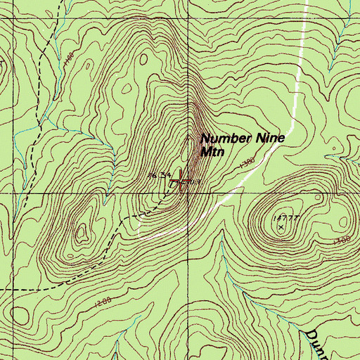 Topographic Map of Number Nine Mountain, ME