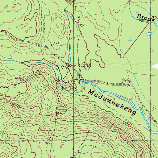 Topographic Map of Number Nine Stream, ME