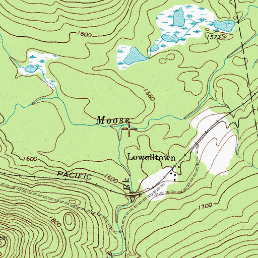 Topographic Map of Number One Brook, ME