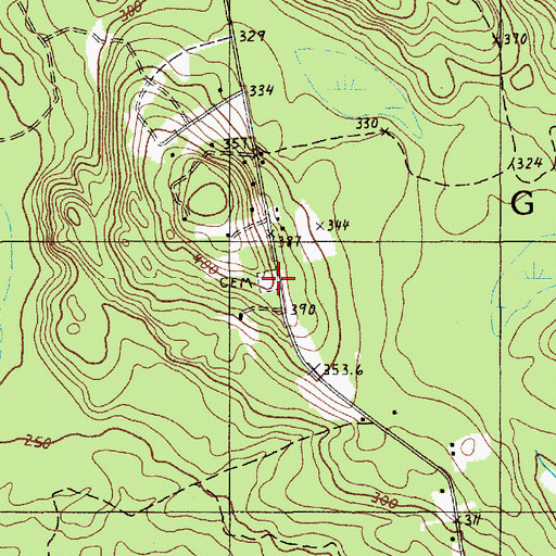 Topographic Map of Number Two Cemetery, ME