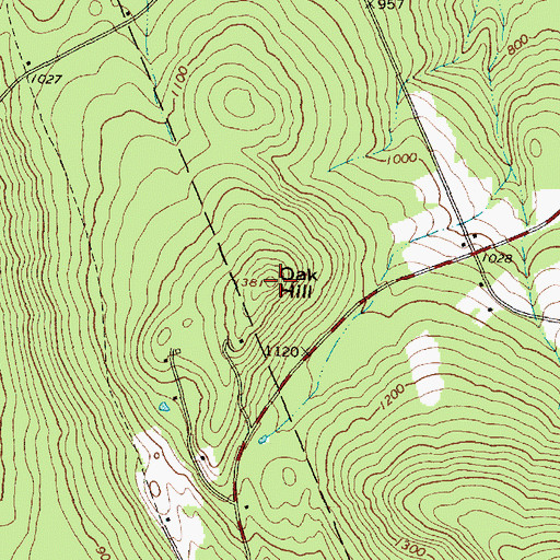 Topographic Map of Oak Hill, ME