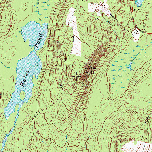 Topographic Map of Oak Hill, ME