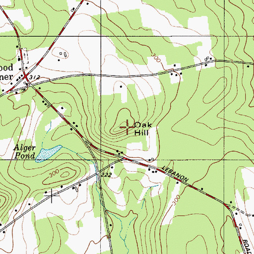 Topographic Map of Oak Hill, ME