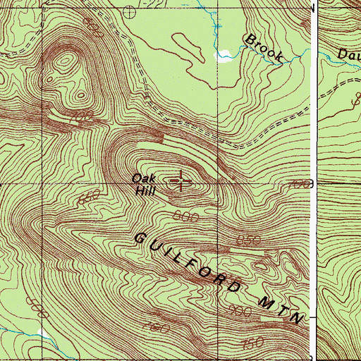 Topographic Map of Oak Hill, ME