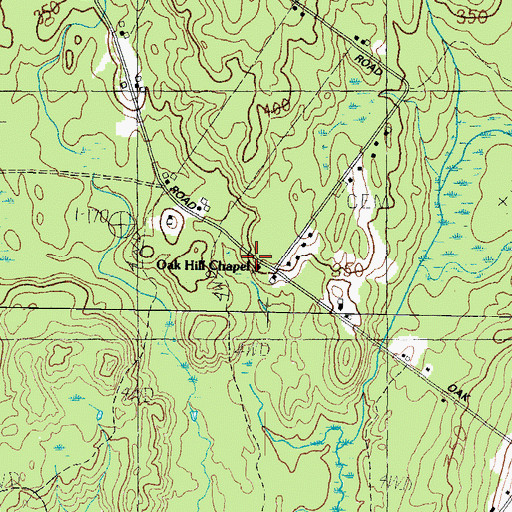 Topographic Map of Oak Hill Chapel, ME
