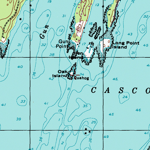 Topographic Map of Oak Island, ME