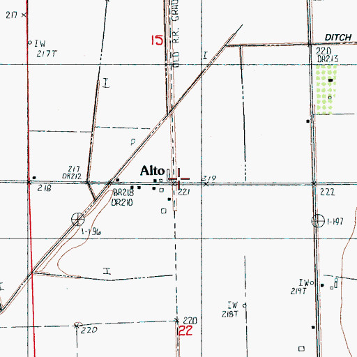 Topographic Map of Alto, AR