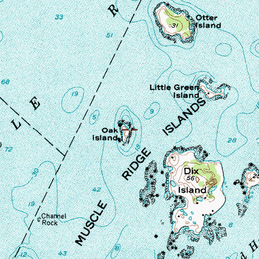 Topographic Map of Oak Island, ME