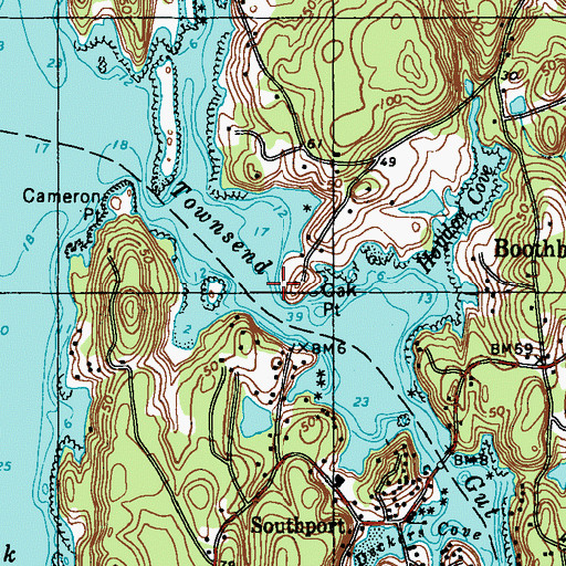 Topographic Map of Oak Point, ME
