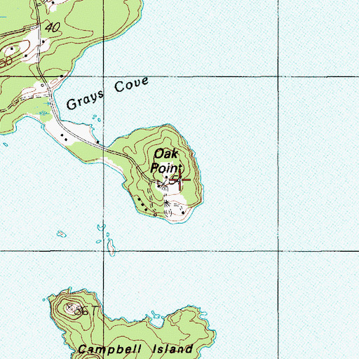 Topographic Map of Oak Point, ME