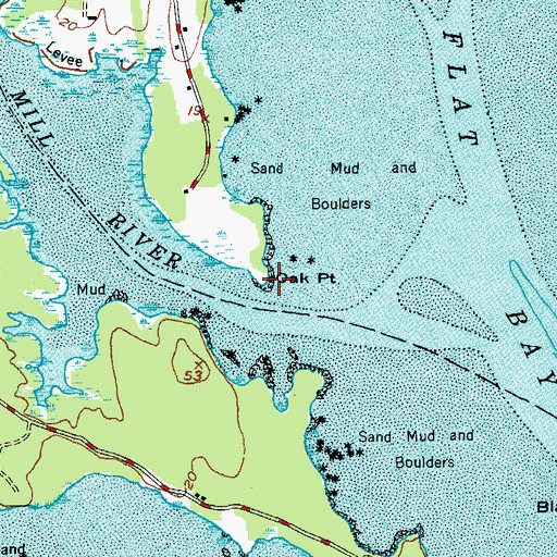 Topographic Map of Oak Point, ME