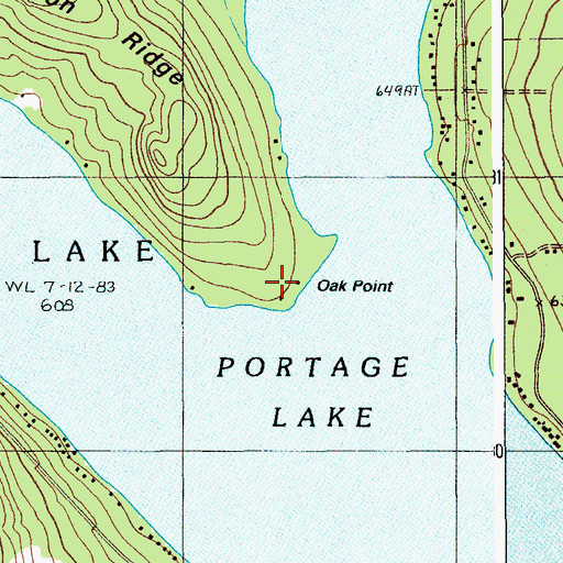 Topographic Map of Oak Point, ME