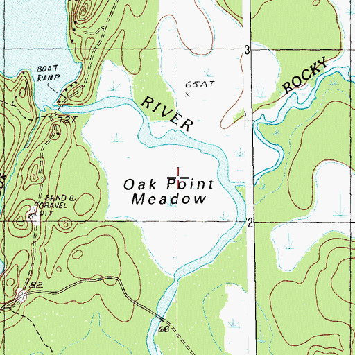 Topographic Map of Oak Point Meadow, ME