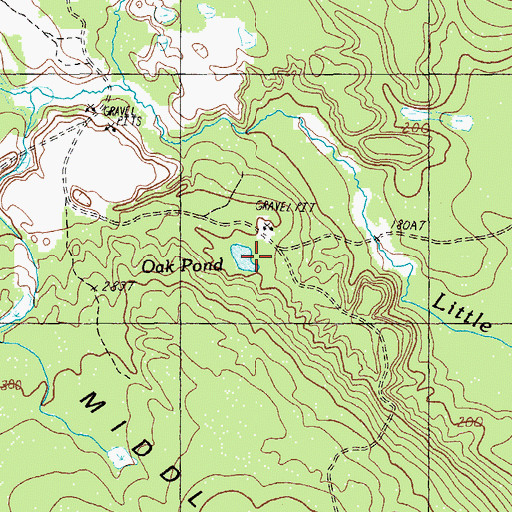Topographic Map of Oak Pond, ME
