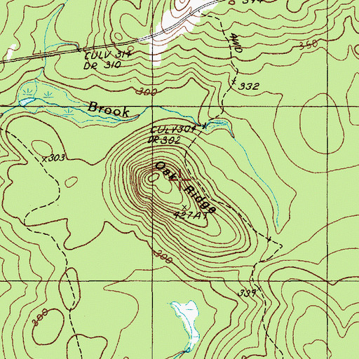 Topographic Map of Oak Ridge, ME