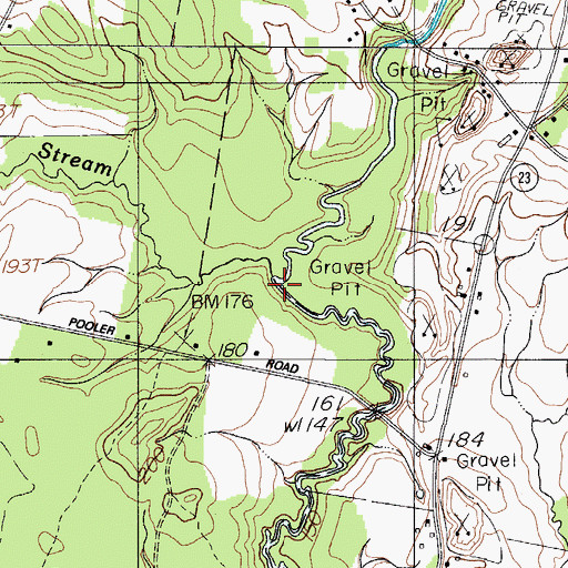 Topographic Map of Oak Stream, ME