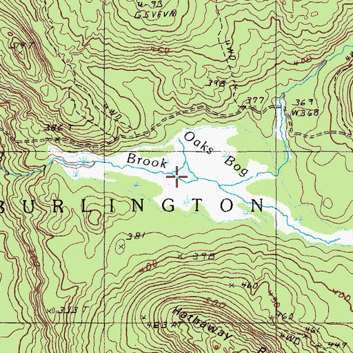 Topographic Map of Oaks Bog, ME