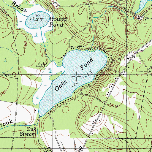 Topographic Map of Oaks Pond, ME