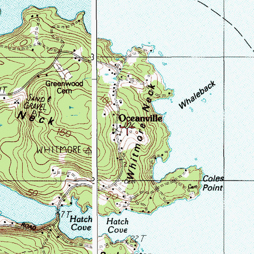 Topographic Map of Oceanville, ME