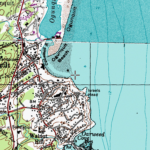 Topographic Map of Ogunquit River, ME