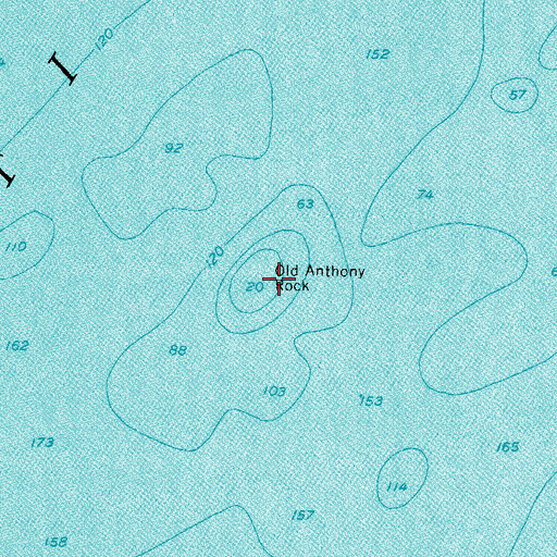 Topographic Map of Old Anthony Rock, ME