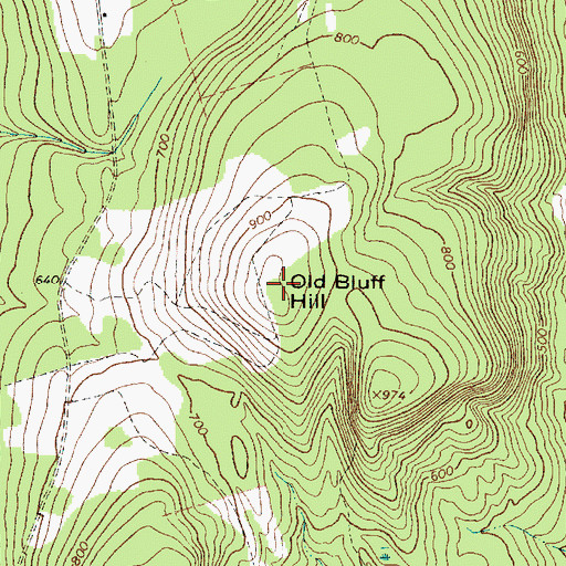Topographic Map of Old Bluff Hill, ME