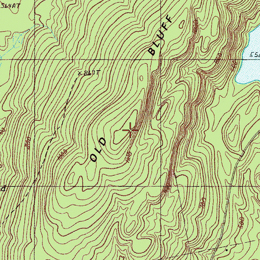 Topographic Map of Old Bluff Mountain, ME