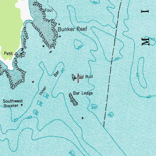 Topographic Map of Old Bull, ME