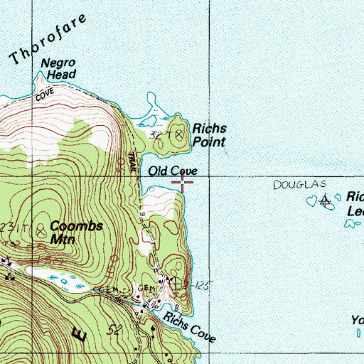 Topographic Map of Old Cove, ME