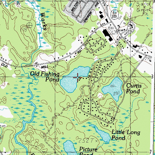 Topographic Map of Old Fishing Pond, ME