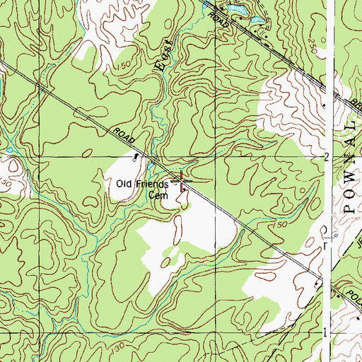 Topographic Map of Old Friends Cemetery, ME