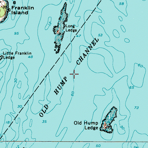 Topographic Map of Old Hump Channel, ME
